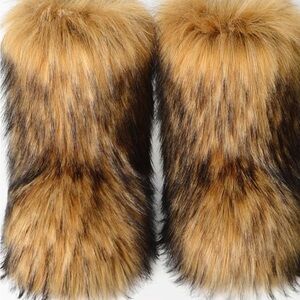 Warm Brown Faux Fur Boots